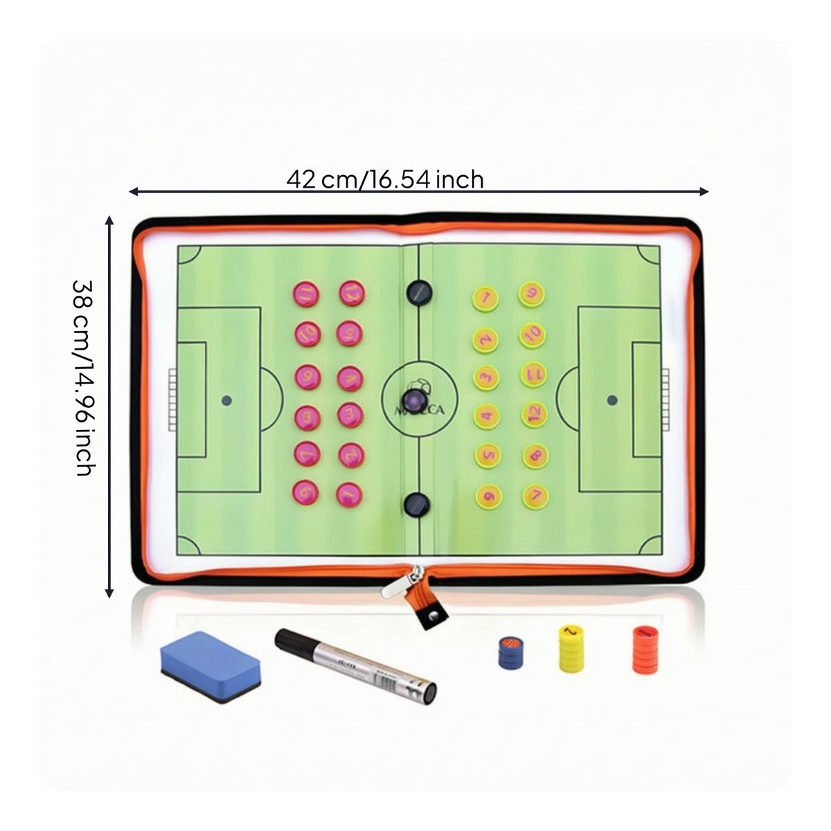 Soccer Board Foldable Soccer Coaching Board Zippered Portable for Coaches, Match Planning, Sideline