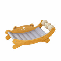 Solid Wood Frame Cat Scratcher Lounge Wear-Resistant Wooden Cat Sofa Bed Non-Shedding Natural Materials for Kittens