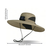 Wide Brim Hat with Fan Cooling Sun Hat with Fan Ventilated for Hiking, Hikers