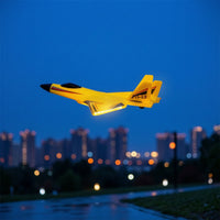 Rechargeable Wireless Control Airplane with LED Light Lightweight Wireless Control Airplane with Lights Sturdy Foam Glider Stable for Backyard
