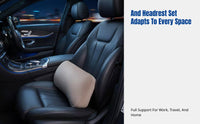 Car Support Pad, Thin Viscoelastic Foam, Suede, Ergonomic, Seat & Neck Pillow