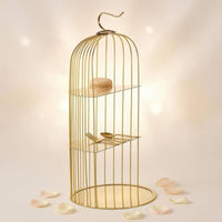 Birdcage Pastry Stand Shiny Finish Three-Tier Pastry Stand Round Base Table Decor