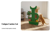 Sturdy & Stable Base Cactus Cat Tree Easy Assembly Cactus Cat Scratcher Pet Activity Center for Cats, Kittens, Indoor, Living Room, Bedroom, Home