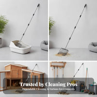 Telescopic Long Handle Litter Scoop Slotted Sides Metal Cat Litter Scoop Easy to Pet Cleaning Care Rust Resistant