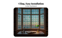 Chinese Design Window Cling Glue 3D Embossed Window Decal Non Cling Privacy Film for Homeowners, DIY Enthusiasts, Bedroom, Kitchen