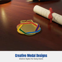 Neck Hanging Medal, Universal Alloy Sports Award, Endurance Metal Honor Medal, Silver Bronze Commemorative Plaque, Random Design