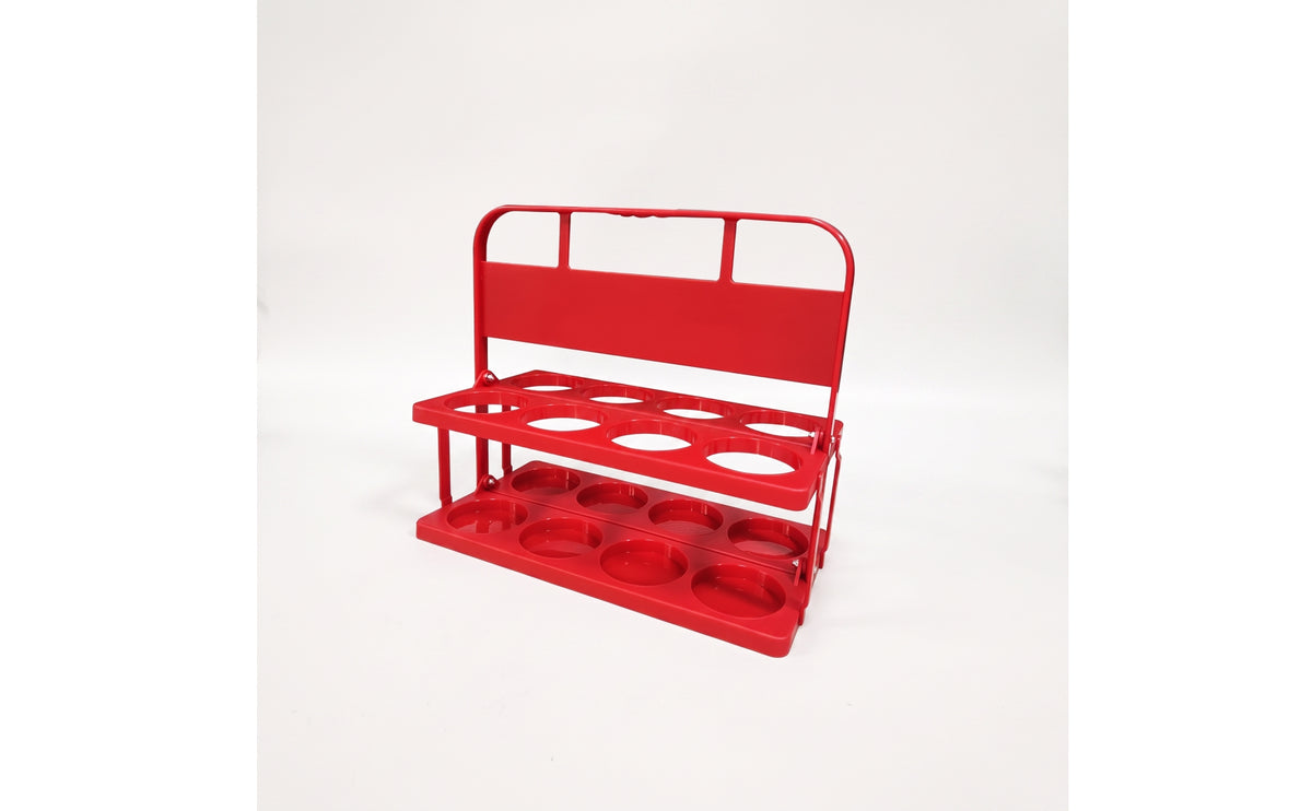 Water Bottle Rack with Handle Foldable Water Bottle Carrier Two-Tier for Coaches, Athletes, Sideline