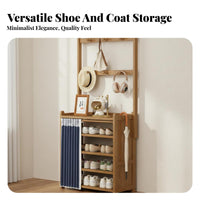 All-in-Single Solution Shoe and Coat Rack Space-Saving Design Hall Tree with Shoe Storage Large Capacity Complimentary Standing Entryway Rack Strong Load-Bearing for Apartment Dwellers, Homeowners, Families, Hallway, Mudroom, Dorm Room, Bedroom