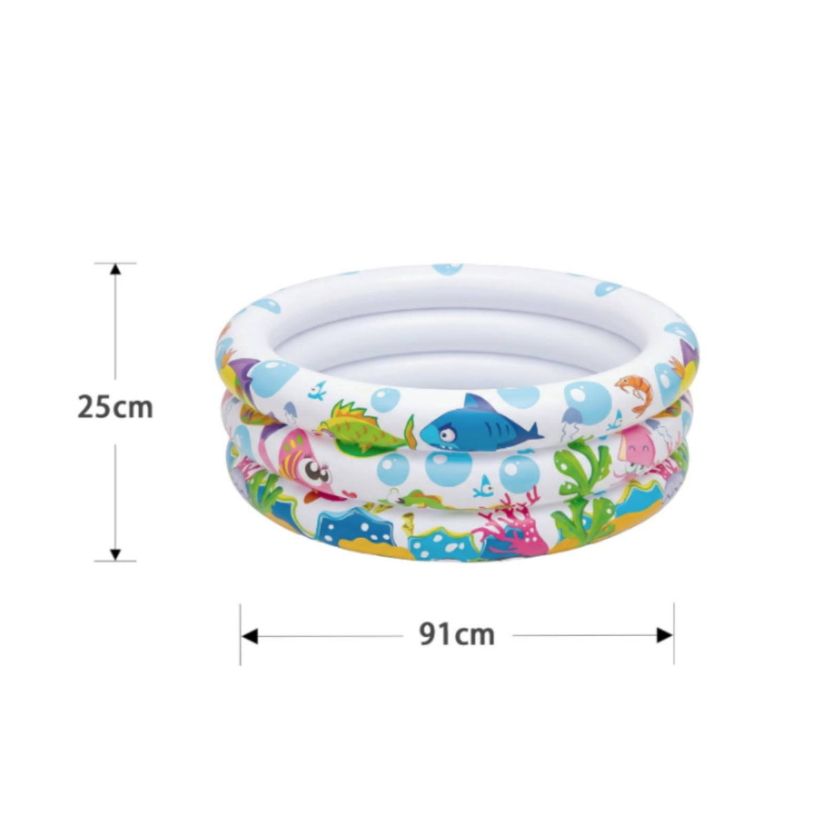 Inflatable Kiddie Pool Underwater Plants Threethree-Section Inflatable Pool portable Children's Water Toy for Outdoors, Indoors