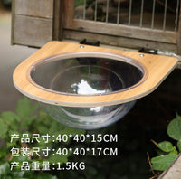 JoyCat夹子猫墙书柜猫爬架可拆卸免打孔透明猫窝吊床实木多层板麻 布吊床
