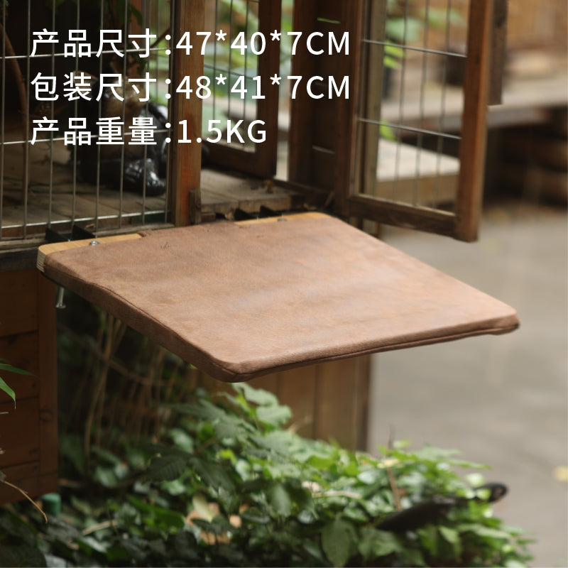 JoyCat夹子猫墙书柜猫爬架可拆卸免打孔透明猫窝吊床实木多层板麻 布吊床