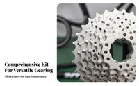 Cycle Crankset and Freewheel Set Universal Mountain Bike Crankset Cassette Kit Bike Chainring and Cassette Kit