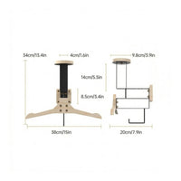 Wall-Mounted Helmet Rack Wood and Metal Motorcycle Helmet Rack Carbon Steel