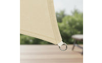 Four-Corner Shade Sail Reinforced Corners Oxford Material Shade Sail Curved Panel Light Beige for Courtyard, Carport