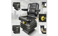 Cushioned Loader Seat with Vinyl Surface Heavy Duty Forklift Seat with Padded Backrest for Equipment Owners, Loaders, Forklifts