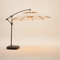 Cantilever Umbrella with Wheeled Base Commercial Offset Patio Umbrella with Light Heavy-Duty for Restaurants, Cafes, Patios, Terraces, Storefronts