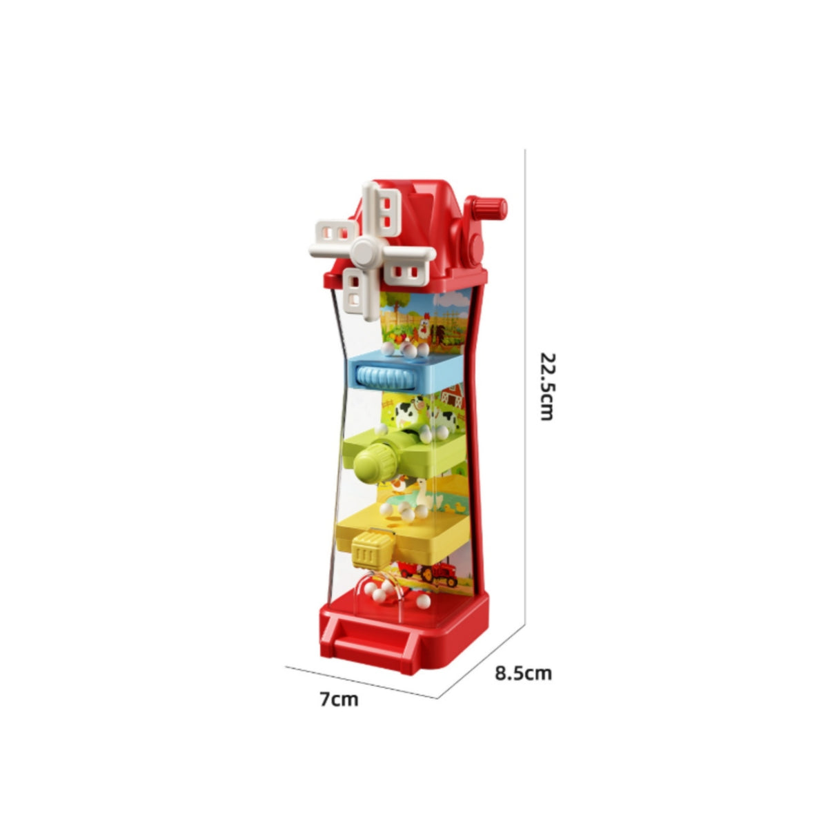 Farm Themed Ball Maze Toy Clear Front Panel Activity Structure Toy Crank Operated 3D Maze Game Early Learning for Preschoolers, Children