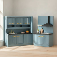 1/12 Dollhouse Kitchen Cabinet with Sink Modern Dollhouse Kitchen Set with Sink European-Style for Dioramas
