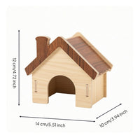 Hideaways Shelter with Entry Holes Handcrafted Wooden Handmade Wooden Habitat Accessory for Enrichment Corners