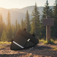 Reflective Strip Cycle Frame Triangle Bag Canvas Material Cycle Triangle Pouch Zipper Closure Bike Frame Bag Long-Lasting for Mountain Bikers