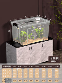 鱼缸塑料水箱周转箱养乌龟养鱼龙虾螃蟹养殖箱子桶造景透明乌龟缸 超大号（长63.5宽44高40cm）带透气孔