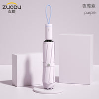 左都雨伞女晴雨两用反向折叠黑胶防晒伞加大号简约小清新ins风