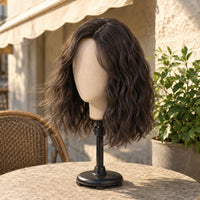 Layered Shoulder Length Curly Hairpiece Voluminous Synthetic Wavy Hairpiece Breathable Mesh Beauty Accessory Natural-Looking