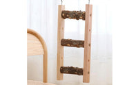 Natural Wood Bird Ladder Straight Bird Cage Ladder Hanging Textured for Small Birds, Parrots, Play Area