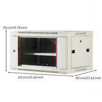 Cold-Rolled Steel Construction Wall Mount Network Rack Tempered Glass Door Wall Mounted Equipment Cabinet Good Ventilation IT Equipment Cabinet Adjustable Shelf for Home Workspace Enthusiasts, Surveillance System