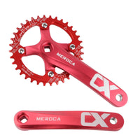 Mountain Bike Crankset Narrow-Wide Single Chainring Crankset Aluminium Alloy High Strength for Drivetrain Conversion