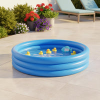 Triple-Loop Inflatable Pool Multi-Functional Triple-Loop Kiddie Pool Easy to Inflate Inflatable Ball Play Area for Young Children, Infants, Outdoor