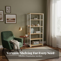 Floor Standing Bookshelf Stable Multi-Tier Storage Shelf Large Capacity Metal Frame Open Shelf for Study Room, Bedroom, Small Areas