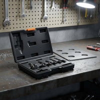 5 Pieces HSS Step Boring Tool Set Rust Resistant Spiral Flute Step Drill Tool Storage Container Tools Part for Hobbyists, Professionals