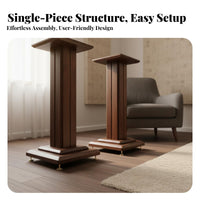 2 Pieces Wooden Speaker Stand Shock Absorption Floor Speaker Stand Vibration Reducing Studio Speaker Stands for Audiophiles, Home Theater Enthusiasts