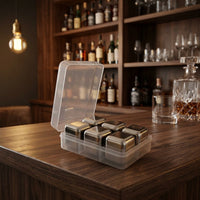 Birthday Gift for Him with Whisky Stones and Ice Tongs, 304 Stainless Steel Chilling Stones for Home Bar, Food Grade Liquor Chiller, Boxed Set