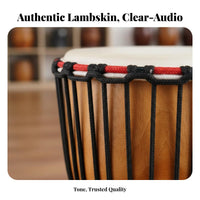 Beginner-Friendly Djembe Portable Patterned Djembe Ethnic Design Pattern Hand Drum Goatskin Drumhead for Beginners, Music Students, Musicians, Home Practice, Musical Performances, Outdoor Gathering, Festivals
