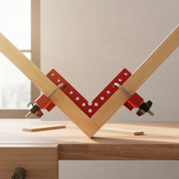 Long-Lasting 90 Degree Positioning Square Heavy Duty Woodworking Right Angle Clamp Two-Way Scale Right Angle Clamping Jig Anodized Finish for Woodworkers, Picture Framing, Metalworking