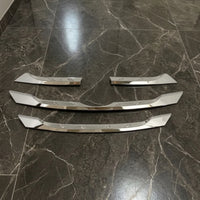 4 Pieces Chrome Grille Trim ABS Plastic Front Grille Trim Car Parts Reflective Simple Installation