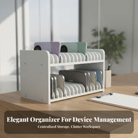 Space-Saving Multi-Grid Phone Storage Box Large Capacity Multi-Slot Phone Storage Rack Multifunctional for Teachers, Employees, Workshop