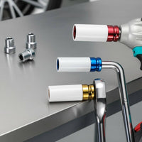 6 Pieces Color Coded Wheel Socket Set High Turning Power Non-Marring Lug Nut Socket Set Alloy Steel Vanadium Steel for DIYers