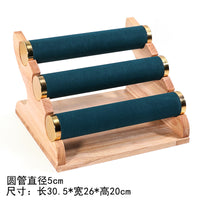 北欧金色三层手镯架木质手链展示架阶梯手链手表收纳架头绳头花架