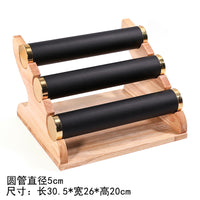 北欧金色三层手镯架木质手链展示架阶梯手链手表收纳架头绳头花架