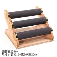 北欧金色三层手镯架木质手链展示架阶梯手链手表收纳架头绳头花架