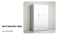 Large Capacity Sliding Door Steel Closet long-finaling Construction Sliding Door Closet Easy Assembly Wardrobe Space-Saving Design for Apartment Dwellers, property owners, Balcony, child's Room, Small areas, Entryway