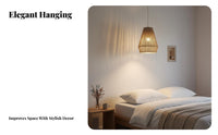 Woven Paper Rope Lampshade Vintage Design Rope Hanging Shade Woven Lamp Shade Simple and Elegant Rattan Design Lampshade