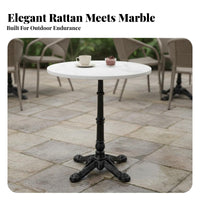Weather-Resistant French Cafe Chair Anti Aluminum Frame Cafe Chair Rust Proof Outdoor Wicker Armchair Lightweight for Restaurant Owners, Homeowners, Adults, Garden, Balcony, Backyard, Porch