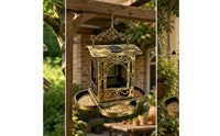 Solar Bird Feeder Vintage Bird Feeder with Solar Panel Outdoor for Balcony