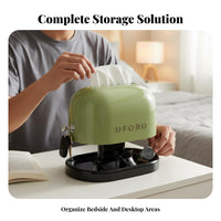 Tissue Box with Storage Drawer Retro Look Organizer with Tissue Dispenser