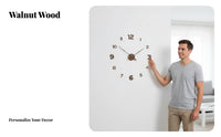 Silent Movement DIY Wall Clock Easy to Install 3D DIY Wall Clock Adjustable Size for Design Enthusiasts, Homeowners, Bedroom, Office, Studio