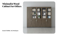 Wooden Filing Cabinet with Lock Multi-Compartment Design Modern Office Storage Cabinet Easy Assembly Bookcase with Glass Doors for Study Room, Library